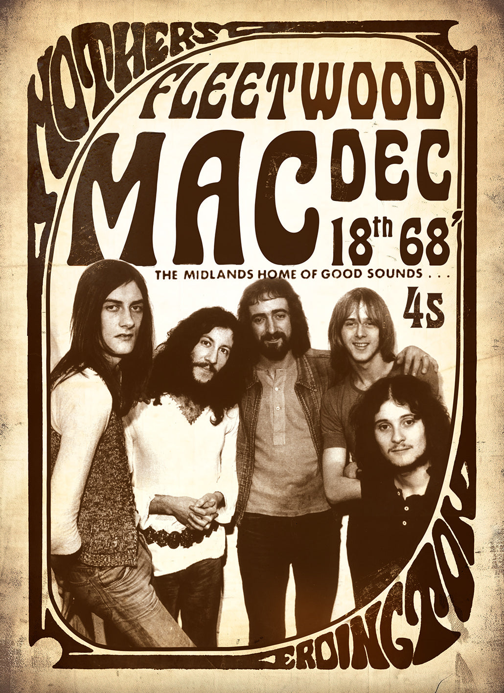 Fleetwood Mac Mothers Night out A3 Poster. Music / retro / collectable