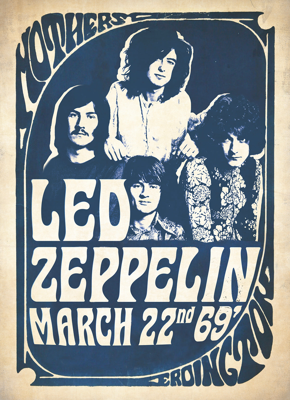 Led Zeppelin Mothers Night out A3 Poster. Music / retro / collectable