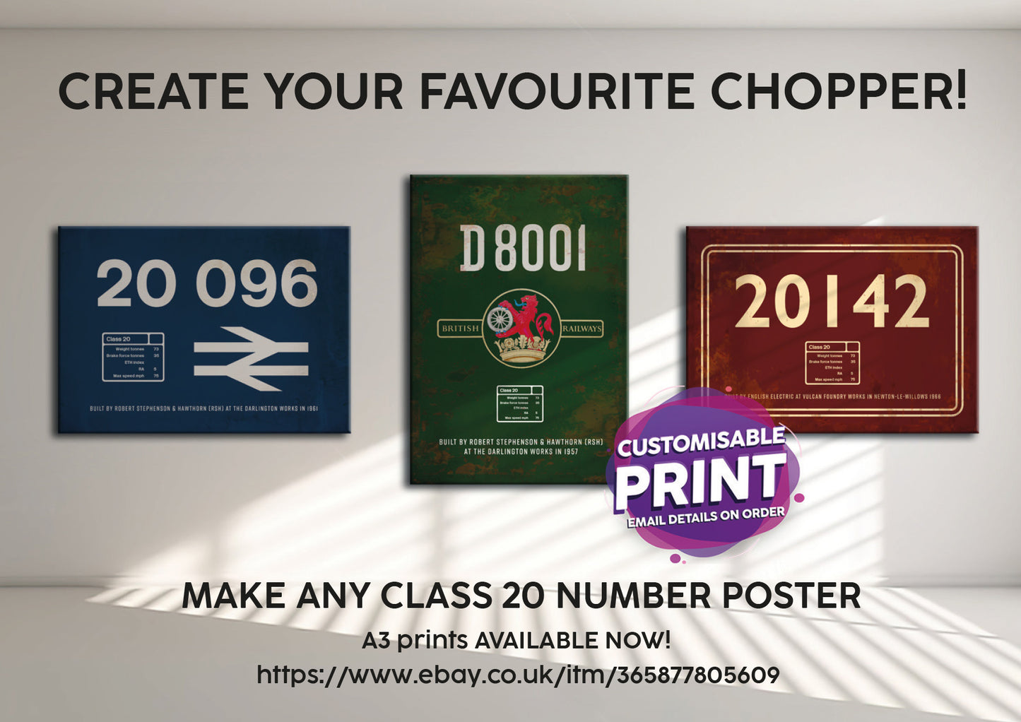 Class 20 Number and data panel A3 poster
