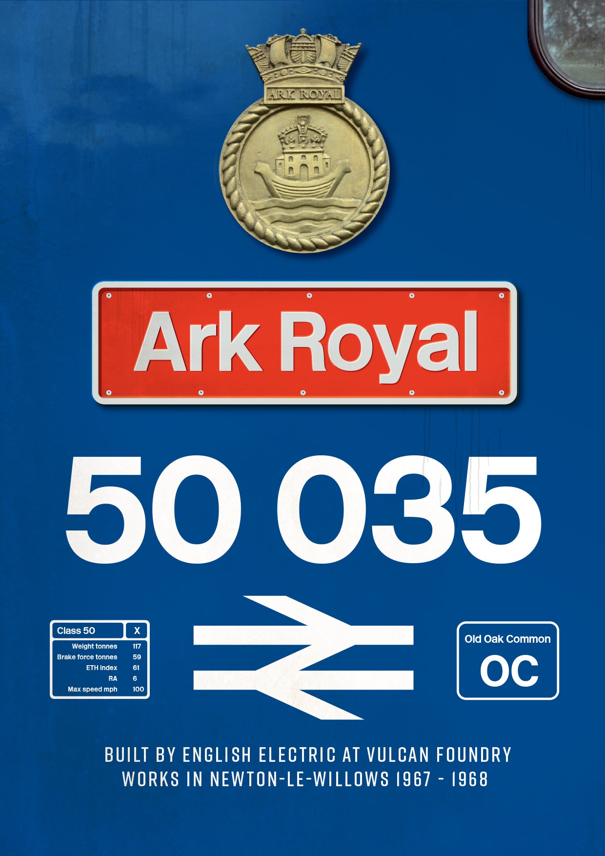 Class 50/40/55 Number and nameplate A3 poster