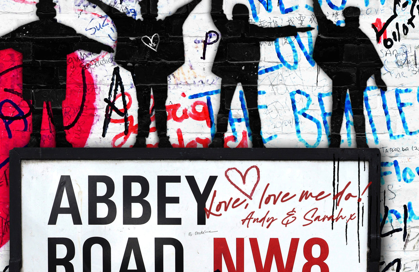 60's A3 Poster  influenced by the Beatles in the style of Banksy