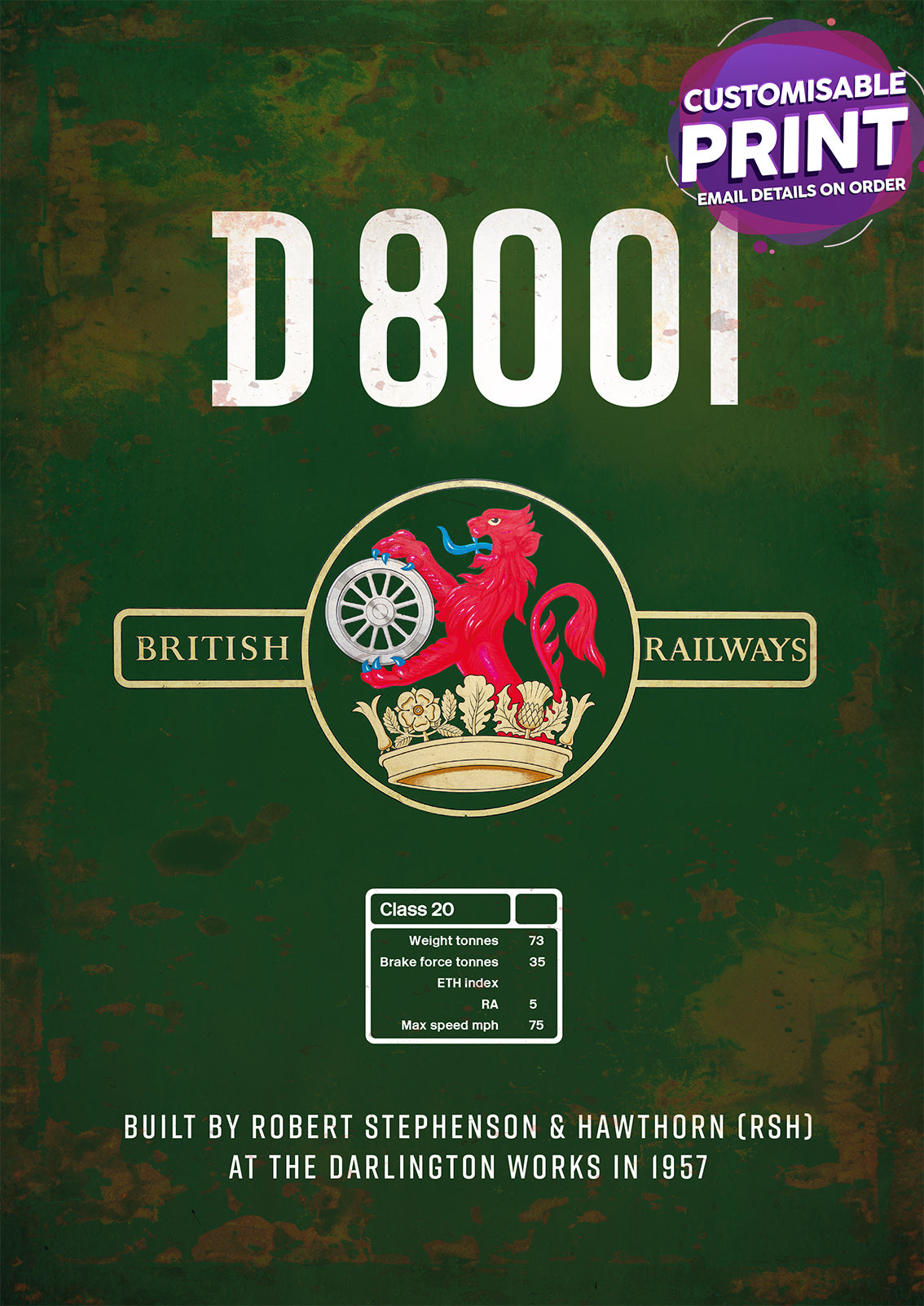 Class 20 Number and data panel A3 poster