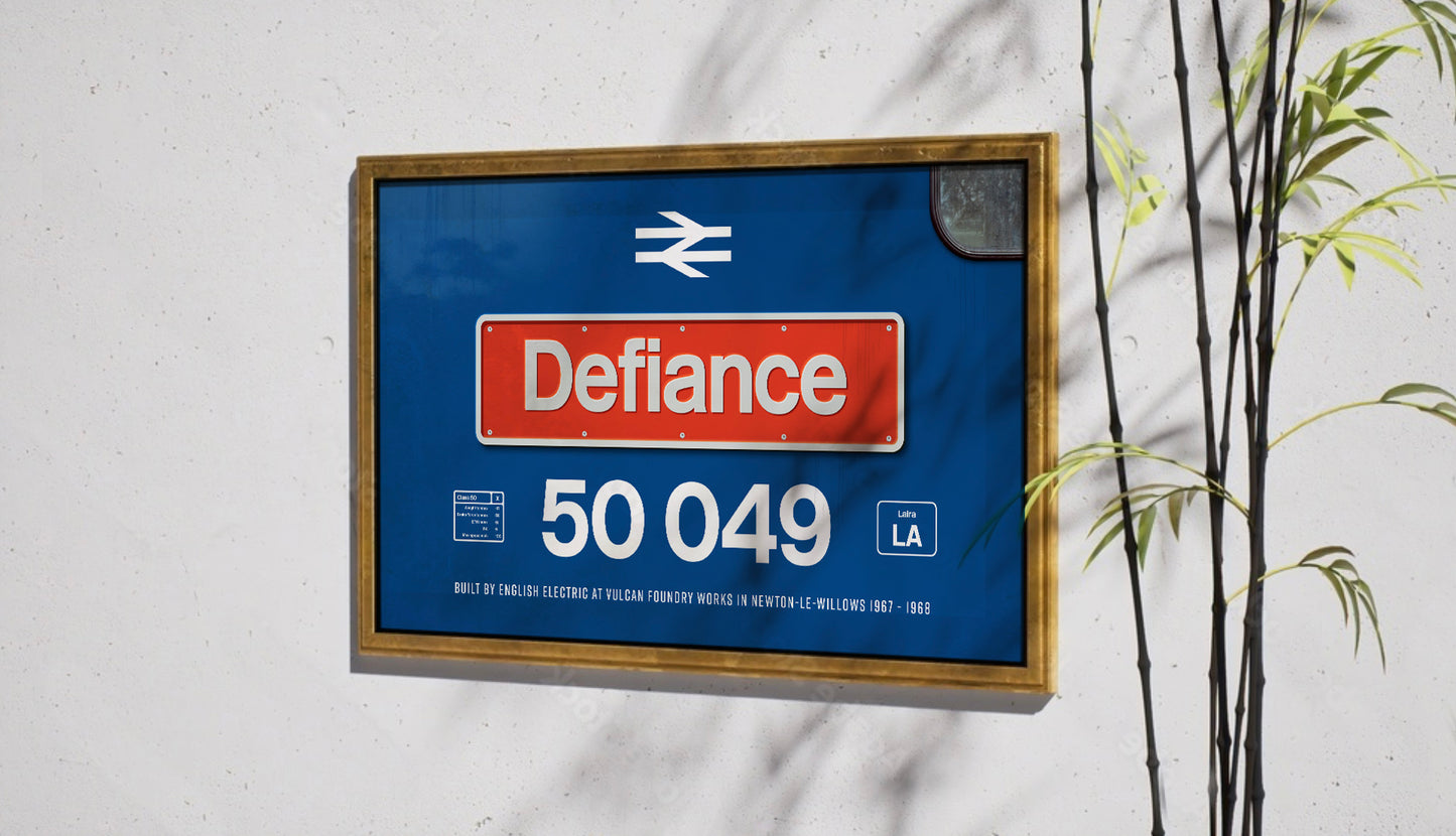 Class 50/40/55 Number and nameplate A3 poster