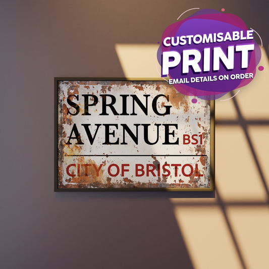 Road name A3 poster / Decorative / Home