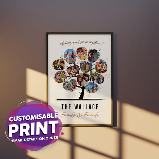 A3 Poster EDITABLE Personalized Memories Photo Collage - email photos on order.